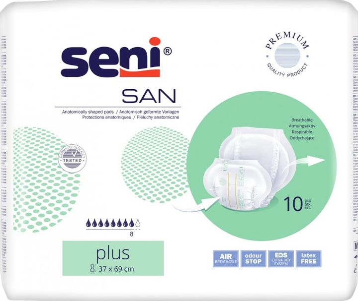 Анатомічні підгузки Seni San Plus 10 шт (5900516800710) - зображення 1