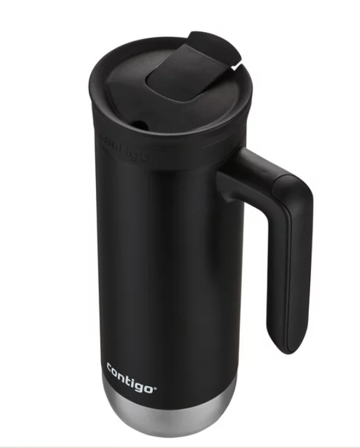 Термочашка Contigo Huron SNAPSEAL 590 мл Black Черная матовая с ручкой - изображение 2
