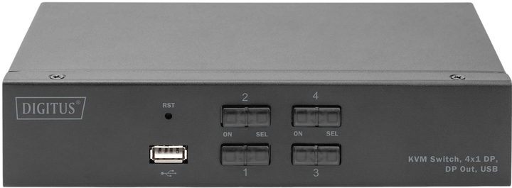 Відеокомутатор DIGITUS KVM 4x1 DP, DP Out, USB, 4Kx2K@60Hz (DS-12891) - зображення 2