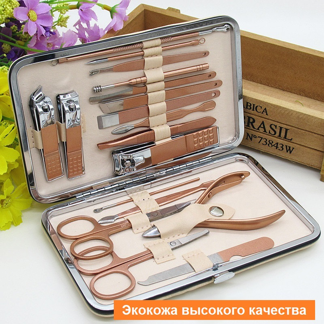 Профессиональный набор для маникюра и педикюра VHG SS-18RG 18 предметов ...