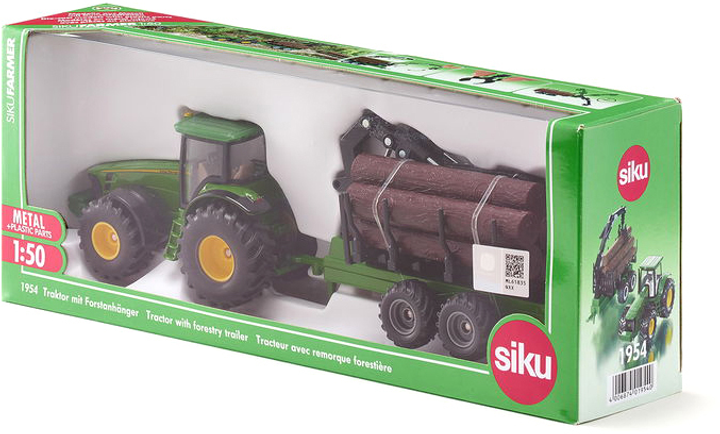 Traktor Siku z przyczepą do drewna Farmer S1954 1:50 (4006874019540) - obraz 6