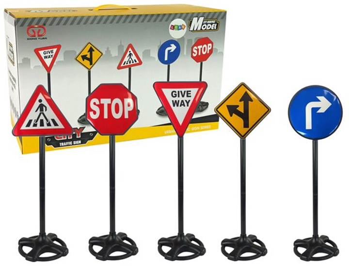Zestaw znaków drogowych LEAN Toys City Traffic Sign do zabawy i nauki 82 cm (5904204754187) - obraz 3