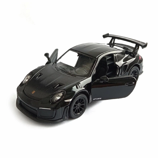 Дитяча металева машинка Porsche 911 GT2 RS іграшкова колекційна масштабна залізна авто модель іграшка для дітей Порше відкриваються двері чорна 12.5 см - зображення 3