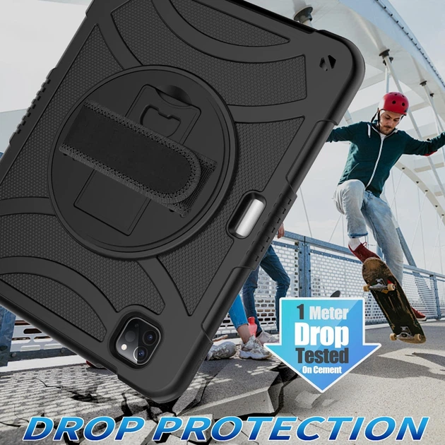 Чохол ARM Cover Apple iPad Air 5 (10.9") захисний з ременем і підставкою 360° Black - Фото 5 Чохол ARM Cover Apple iPad Air 5 (10.9") захисний з ременем і підставкою 360° Black - зображення 5