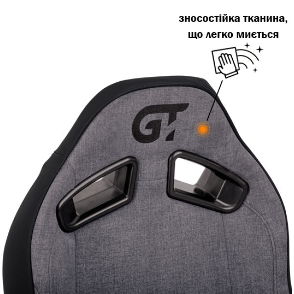 Геймерське крісло GT Racer X-8009 Fabric Light Gray/Black - зображення 5