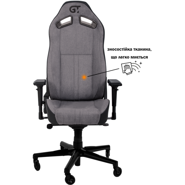 Геймерське крісло GT Racer X-8009 Fabric Light Gray/Black - зображення 7