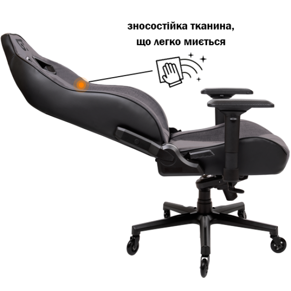Геймерське крісло GT Racer X-8009 Fabric Light Gray/Black - зображення 8