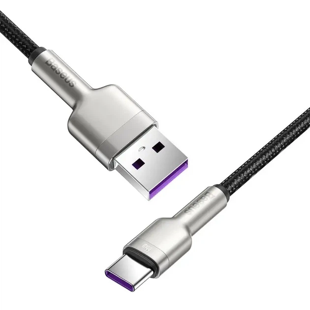 Кабель USB Type-C > USB Baseus Cafule Metal Data Cable 66W 1.0m (CAKF000101) Black - Фото 8 Кабель USB Type-C > USB Baseus Cafule Metal Data Cable 66W 1.0m (CAKF000101) Black - изображение 8