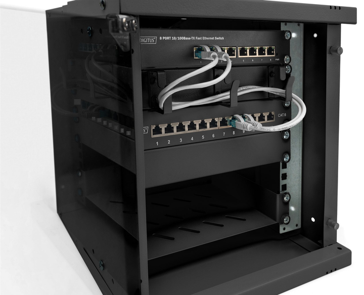 Szafa wisząca serwerowa DIGITUS SOHO PRO Series 10" 6U 315x300 Black (DN-49101) - obraz 4