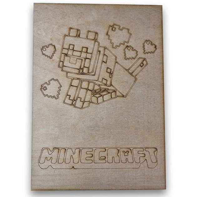 Фанера для випалювання KOGOTOK 4 мм зображення Minecraft 4 формат А5 художнє тонування - зображення 2