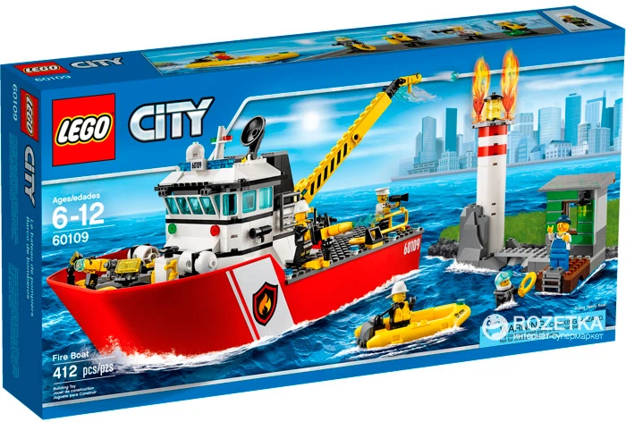 Конструктор LEGO City Fire Пожарный катер (60109) – игрушки с