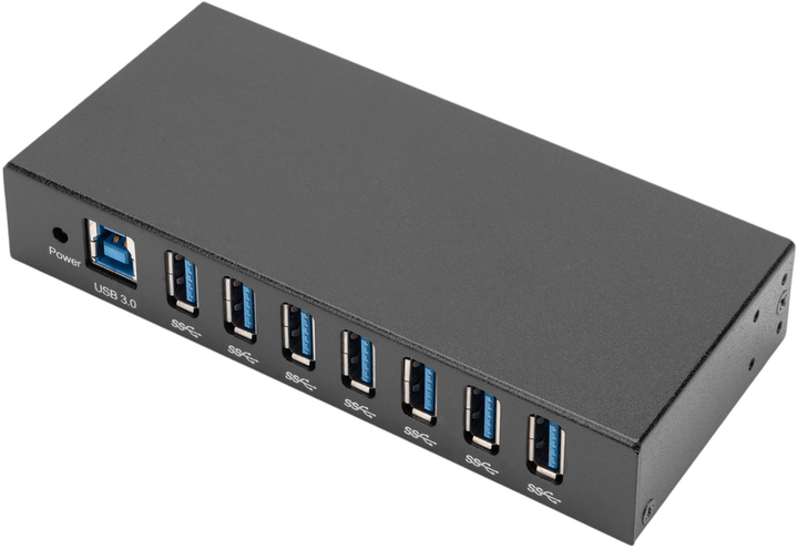 USB-хаб DIGITUS USB 3.0 Hub 7-Port, Industrial Line Black (DA-70258) - зображення 1