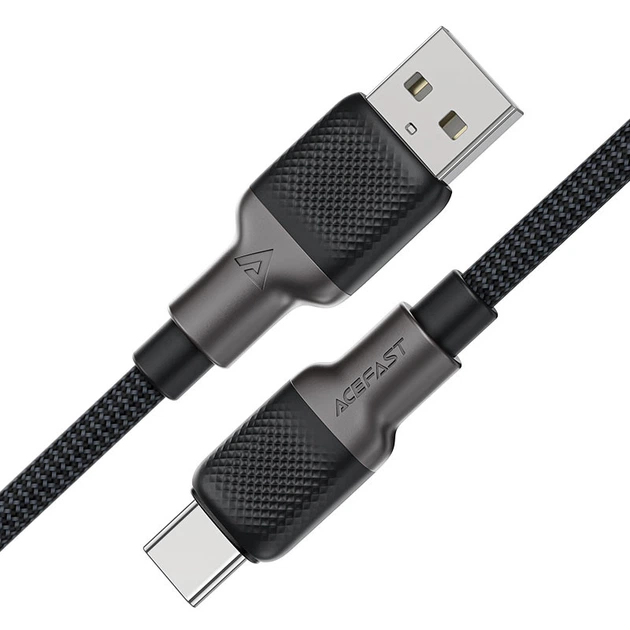 Кабель ACEFAST C10-04 USB to Type-C 3A, 1.2m, silicone, zinc connectors, Black (6974316283126) - изображение 2