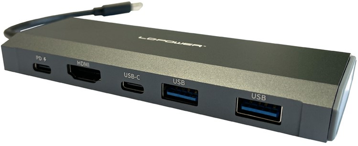 USB-хаб LC-Power LC-HUB-C-MULTI-7-M2 USB hub/M.2 SSD enclosure Black - зображення 2