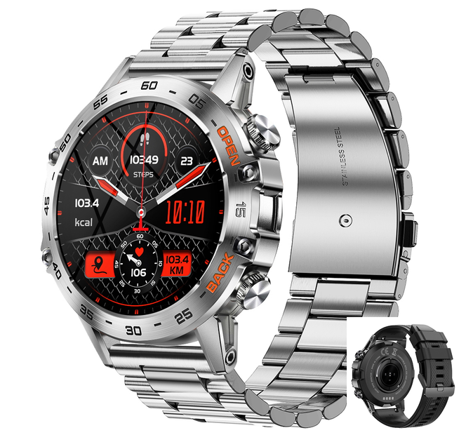 Мужские часы Uwatch Melanda Smart Delta K52 Nano Silver, 2 ремешка - изображение 1