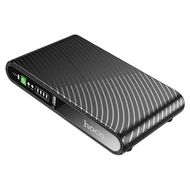 Джерело безперебійного живлення для роутерів Hoco DB63 Portable DC UPS 5/9/12V 10000 mAh чорний - зображення 2