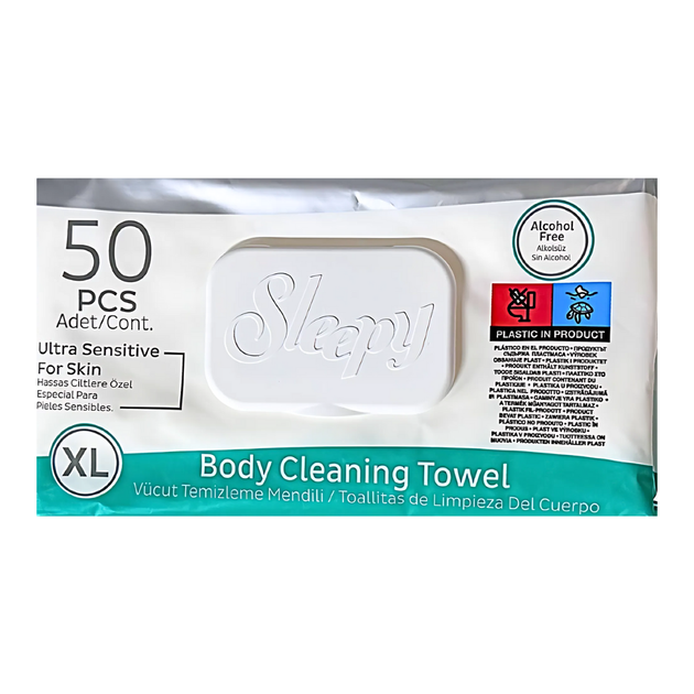 Серветка-рушник вологий 50 шт SLEEPY Adult Towels із клапаном - Фото 3 Серветка-рушник вологий 50 шт SLEEPY Adult Towels із клапаном - зображення 3