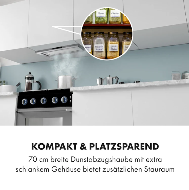 Вытяжка для кухни Klarstein Lumiera Кухонная вытяжка с подсветкой 70 см 750 м3 /ч - изображение 3