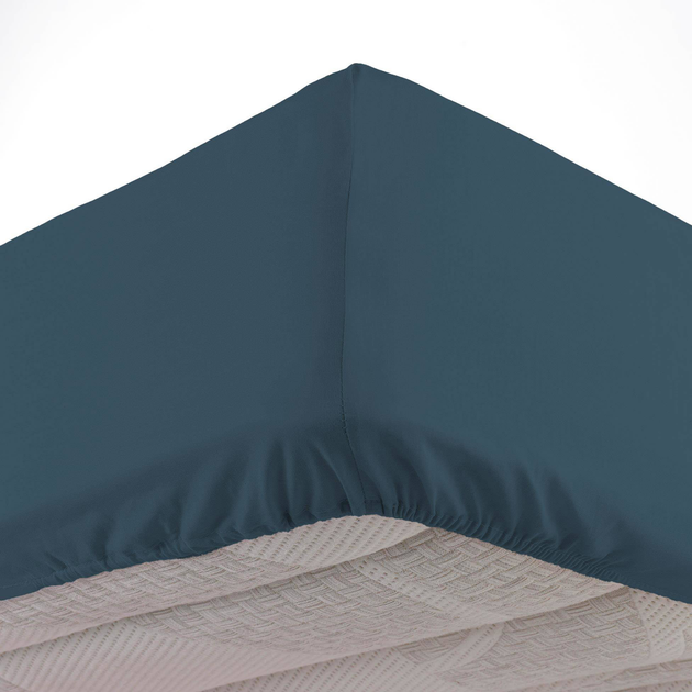 Простирадло Douceur d'interieur Linette на резинці Темно-синє 160 x 200 см (3574386426503) - зображення 3