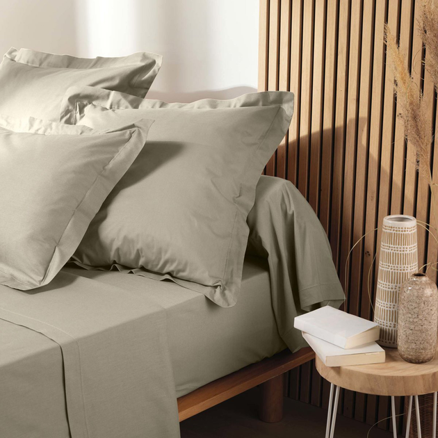 Prześcieradło Douceur d'interieur Biolina na gumce z organicznej bawełny taupe 90 x 190 cm (3574386443395) - obraz 6
