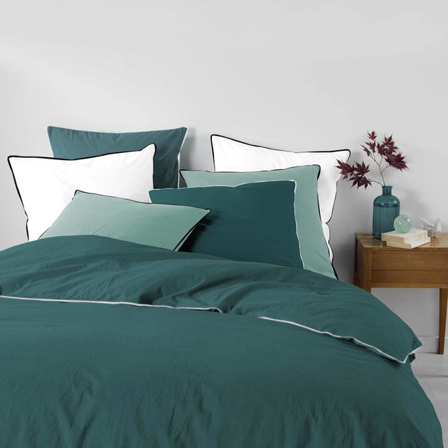 Простирадло Douceur d'interieur Linette на резинці Бірюзове 160 х 200 см (3574386442312) - зображення 3