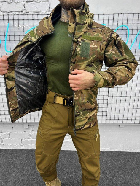 Зимова тактична куртка Softshell з підкладкою Omni-Heat та липучками під шеврони Multicam L - зображення 1