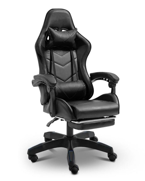 Кресло игровое GAMING CHAIR OC-730-5 с подставкой для ног цвет черный ...