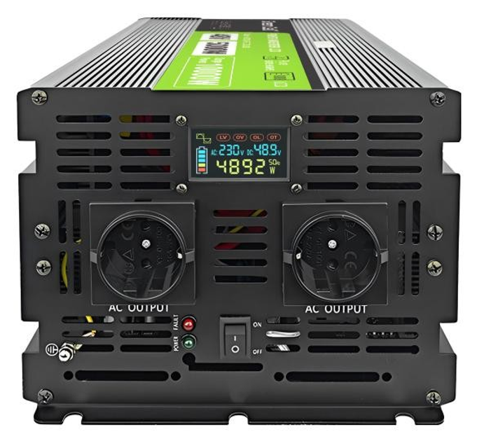 Przetwornica Greencell LCD 48 V/230 V 5000 W/10000 W Czysty sinus (INVGC48P5000LCD) - obraz 3