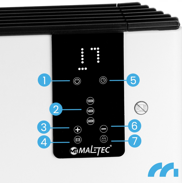 Конвекторний обігрівач Maltec 2400Вт білий - зображення 9