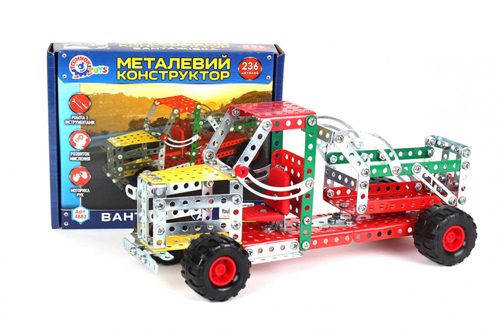 Детский Конструктор металлический "Грузовик" 4883TXK, 236 деталей - изображение 2