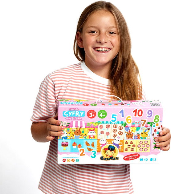 Puzzle CzuCzu Cyfry Króliczki 40 elementów (5902983493372) - obraz 6