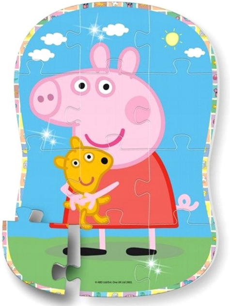 Puzzle Lisciani Peppa Pig Świnka Peppa z misiem Teddy 12 elementów (8008324068326) - obraz 2