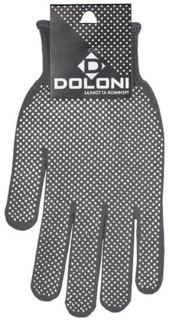 Рукавиці робочі захисні Doloni трикотажні 10" з мікроточкою Сірі (Doloni-4413) - зображення 1