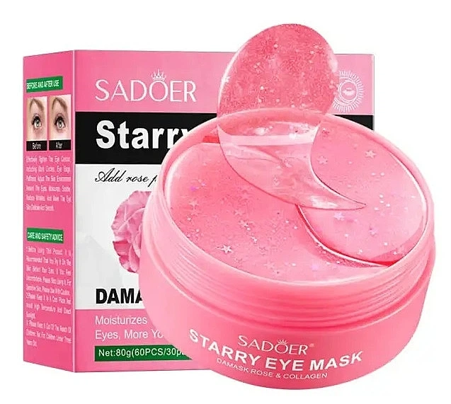 Патчи для глаз с экстрактом розы - Sadoer Damask Rose Starry Eye Mask 60шт (1347495-22805522) - Фото 1 Патчи для глаз с экстрактом розы - Sadoer Damask Rose Starry Eye Mask 60шт (1347495-22805522) - изображение 1