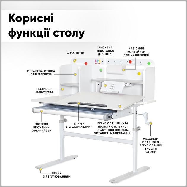 Детский стол Evo-Kids TH-230 Grey (TH-230 W/G) - изображение 2