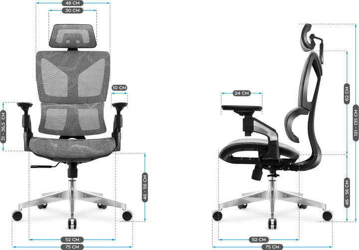 Fotel biurowy ergonomiczny Mark Adler Expert 8.5 Szary (5903796010374) - obraz 7
