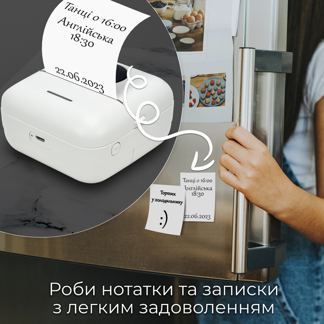 Портативный термопринтер JETIX Mini Printer Student, мобильный мини + 3 рулона цветной термобумаги в комплекте - изображение 5