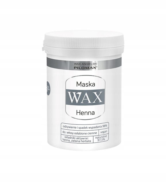 Maska na wypadanie włosów niefarbowanych Wax Pilomax Henna nawilżająca 240 ml (5906948846920) - obraz 1