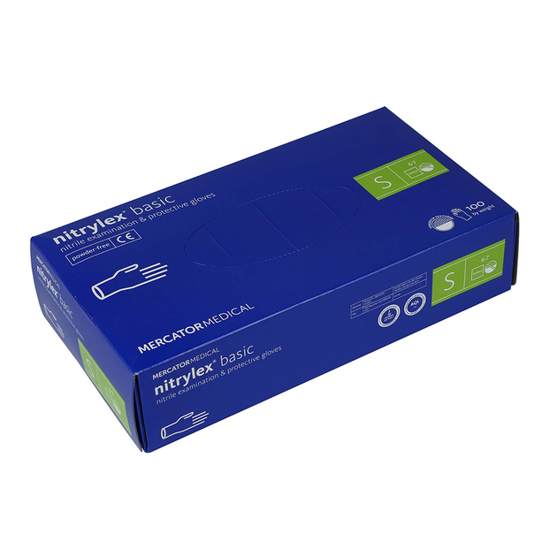 Перчатки нитриловые без талька ProSteril Nitrylex Basic Dark Blue S 100 шт (5906615122494) (0125201) - изображение 2