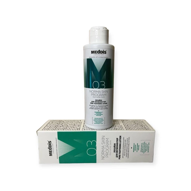 Лосьйон для звуження пор для жирної та проблемної шкіри Meddis Norma Derm Program 150 мл - зображення 4