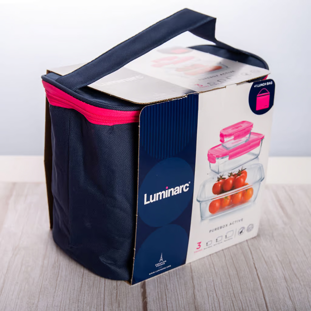 Zestaw szklanych pojemników Luminarc Keep'N Box 3 szt + torba termiczna (0883314748239) - obraz 3