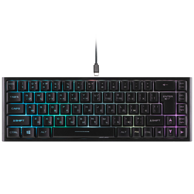 Клавиатура игровая 2E Gaming KG360 RGB 68key WL Black Ukr - изображение 2