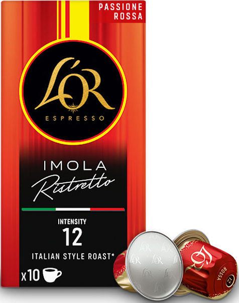 Набір Кави в Капсулах Nespresso L'OR Passione Rossa Ristretto Imola 10 пачок по 10капсул - Фото 2 Набір Кави в Капсулах Nespresso L'OR Passione Rossa Ristretto Imola 10 пачок по 10капсул - изображение 2