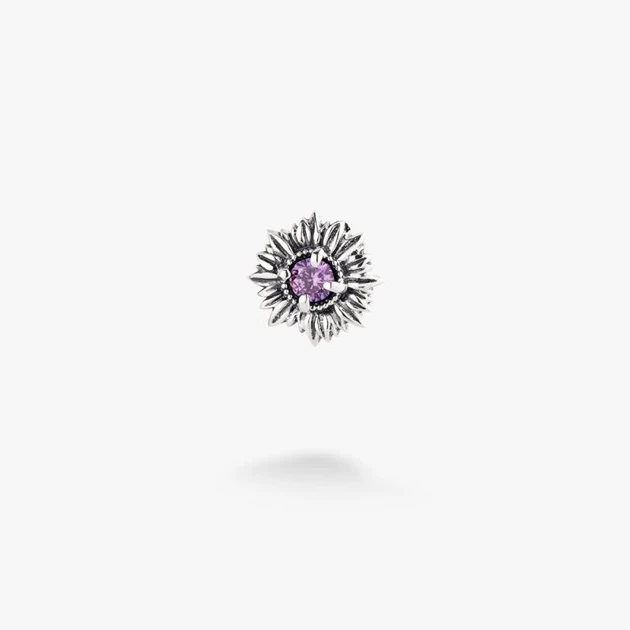 Серебряная Брошь значок Подсолнух Amethyst - Фото 1 Серебряная Брошь значок Подсолнух Amethyst - изображение 1