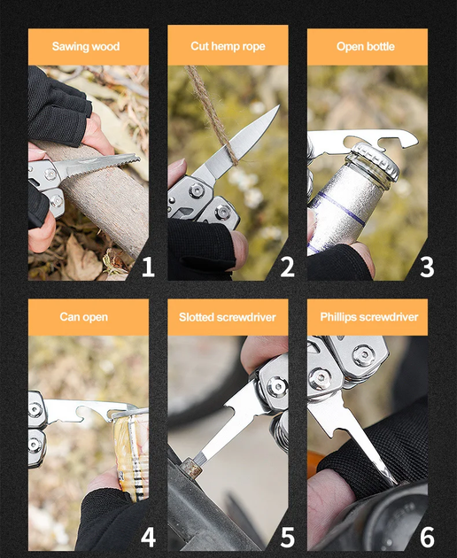 Мультитул плоскогубцы 14в1 Kemey №1252 - изображение 14