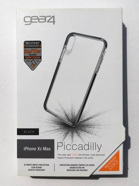 Чехол противоударный ZAGG Gear4 Piccadilly D3O для Iphone XS Max (6.5") Black + Прозрачный - изображение 2
