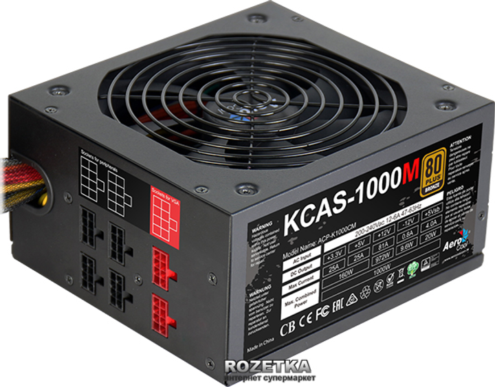 Блок питания Aerocool KCAS-1000M 1000W – фото, отзывы, характеристики в ...