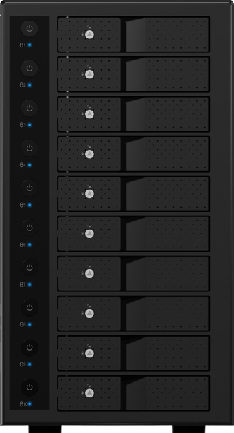 Корпус ICY BOX для 10x HDD 3.5" з USB 3.1 Gen 2 Type-C/A Black (IB-3810-C31) - зображення 2