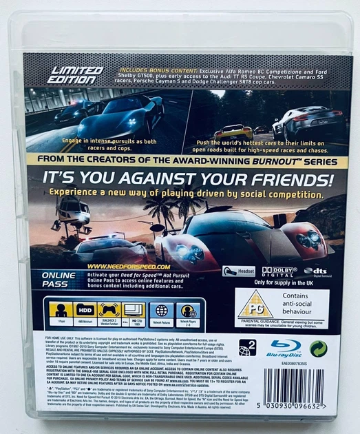 Need for Speed Hot Pursuit Limited Edition, англійська версія - диск для PlayStation 3, Б/В - зображення 2