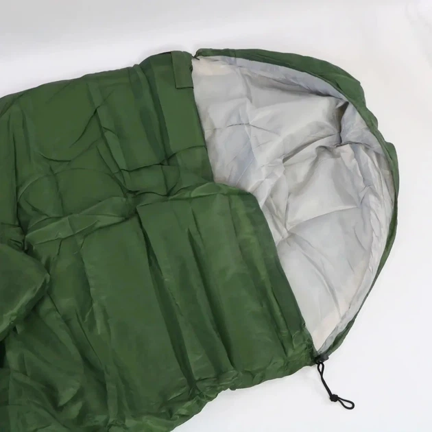 Зимовий спальний мішок з капюшоном (-25°C) 220×70см, Хакі - зображення 2